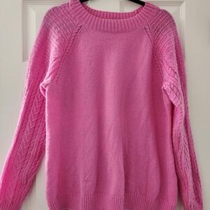 Susan Graver Crewneck Sweater with Novelty Stitch Sleeve